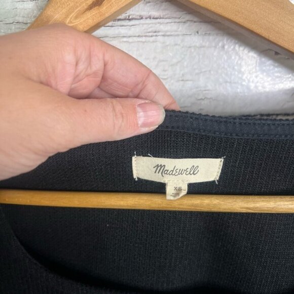 Madewell Ottoman Rib Square Neck Top black size xs - Picture 5 of 8